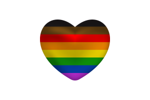 Love of Poc Pride Heart Shape flag