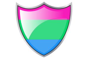 Tarcza z flagą poliseksualną flag