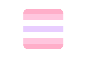 Flaga Pomoseksualna kwadratowa o zaokrąglonych kształtach flag