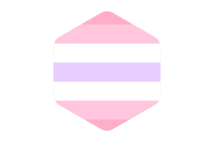 Zaokrąglony heksagon flagi pomoseksualnej flag