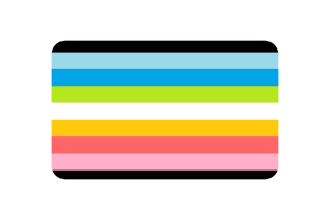 Queer Flag rounded Rectangle Vector Illustration flag