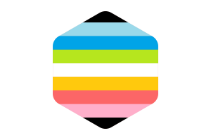 Queer Flag Rounded Hexagon Shape flag