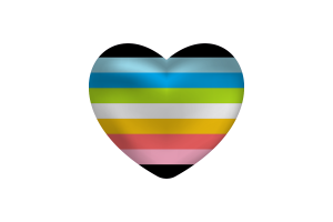 Love of Queer Heart Shape flag