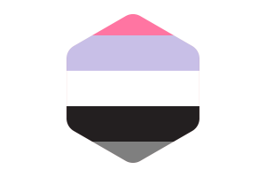 Apressexual Flag Rounded Hexagon Shape flag