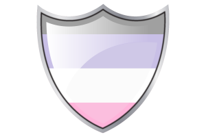 Shield with Flag of Cupioromantic flag
