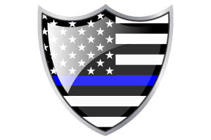Shield with Flag of Blue Lives Matter flag