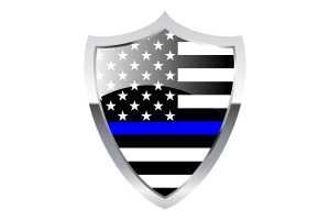 Blue Lives Matter Flag with Medieval Heater Shield flag