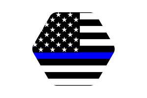 Blue Lives Matter Flag Illustration Hexagon Rounded Shape flag