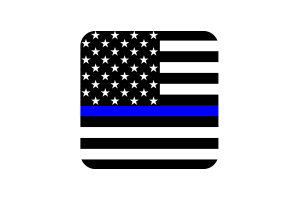 Blue Lives Matter Flag Square Rounded Shape flag