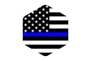 Blue Lives Matter Flag Rounded Hexagon Shape flag