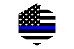 Blue Lives Matter Flag Hexagon Shape flag