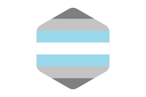 Demiboy Flag Rounded Hexagon Shape flag