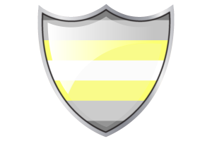Shield with Flag of Demigender flag