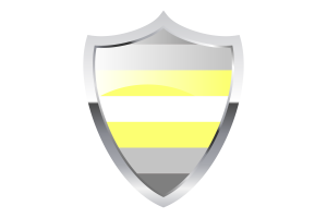 Demigender Flag with Medieval Heater Shield flag