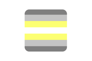 Demigender Flag Square Rounded Shape flag