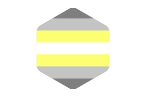 Demigender Flag Rounded Hexagon Shape flag