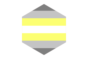 Demigender Flag Hexagon Shape flag