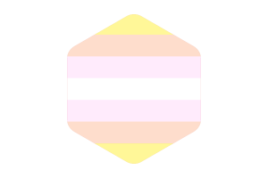 Pangender Flag Rounded Hexagon Shape flag
