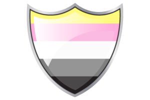 Shield with Flag of Queerplatonic flag