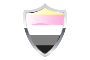 Queerplatonic Flag with Medieval Heater Shield flag
