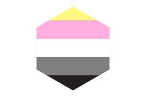 Queerplatonic Flag Hexagon Shape flag
