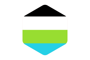 Quoisexual Flag Rounded Hexagon Shape flag