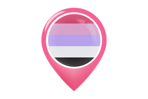 Reciprosexual Flag Map Pin Icon flag