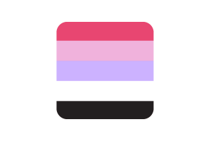 Reciprosexual Flag Square Rounded Shape flag