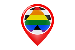 Straight Ally Flag Map Pin Icon flag