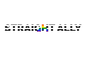 Straight Ally Text Art flag
