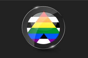 Straight Ally Flag Glossy Round Button flag