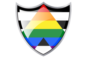 Shield with Flag of Straight Ally flag