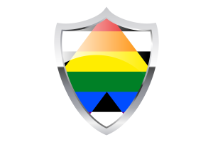 Straight Ally Flag with Medieval Heater Shield flag