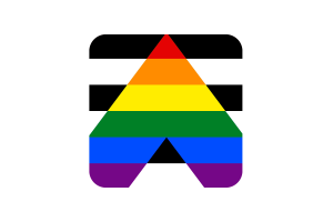 Straight Ally Flag Square Rounded Shape flag