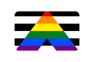 Straight Ally Flag rounded Rectangle Vector Illustration flag