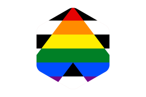 Straight Ally Flag Rounded Hexagon Shape flag