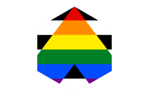 Straight Ally Flag Hexagon Shape flag