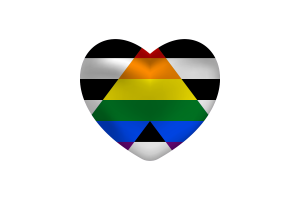 Love of Straight Ally Heart Shape flag