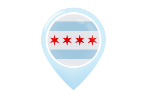 Chicago Flag Map Pin Icon flag