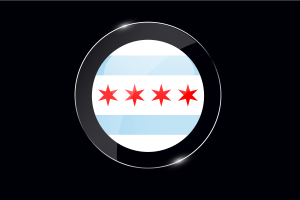 Chicago Flag Glossy Round Button flag