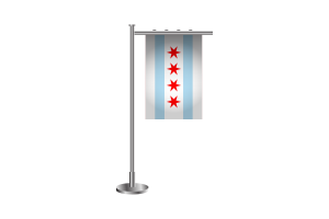 3d Chicago Standing Flag flag