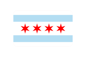 Chicago Flag Rounded Rectangle Vector Illustration flag