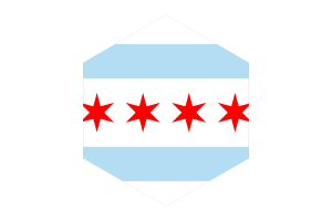 Chicago Flag Hexagon Shape flag