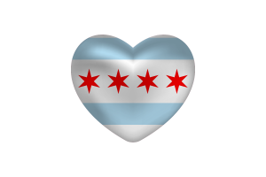 Love of Chicago Heart Shape flag