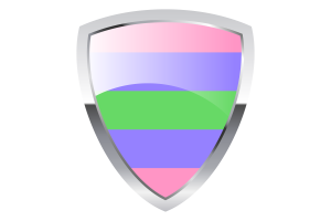 Trigender Shield Flag flag