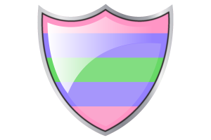 Shield with Flag of Trigender flag