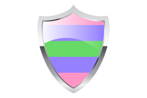 Trigender Flag with Medieval Heater Shield flag