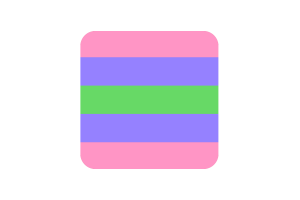 Trigender Flag Square Rounded Shape flag