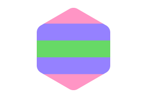 Trigender Flag Rounded Hexagon Shape flag