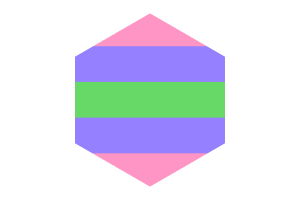 Trigender Flag Hexagon Shape flag
